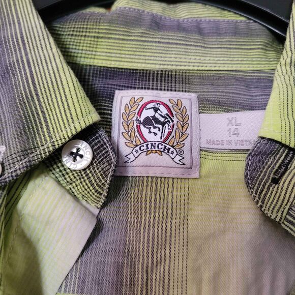 Boys Youth Size XL 14 CINCH long sleeve button down top - Picture 4 of 6